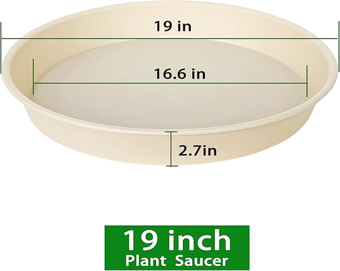 4 Pack of 18 19 inch Plant Saucer Drip Tray, Heavy Duty Deep Plant Saucers - Image 2