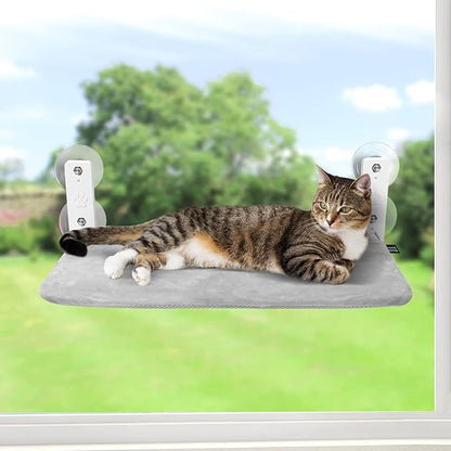 Sunhoo Cat Window Hammock Perch Cordless Perches Window Sill Seat Bed Foldable by Sunhoo
