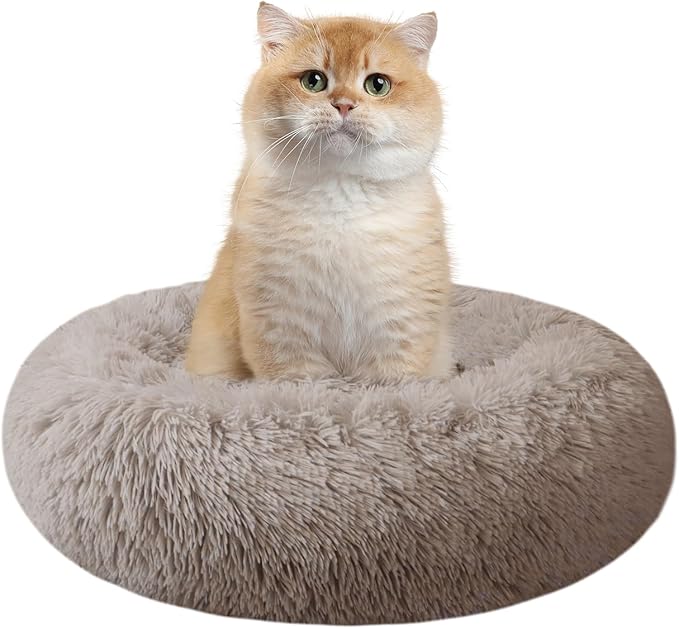 Cat Beds for Indoor Cats, 15.7 Inch Small Cats Beds, Washable-Round Pet Bed for by Nisrada