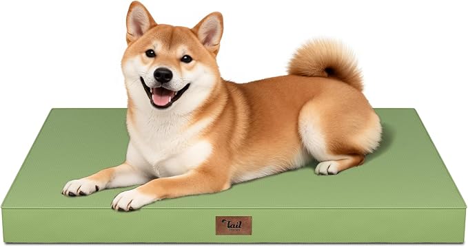 Outdoor Dog Bed for Medium Dogs, Waterproof Dog Crate Mat Orthopedic Egg Crate by TailStories