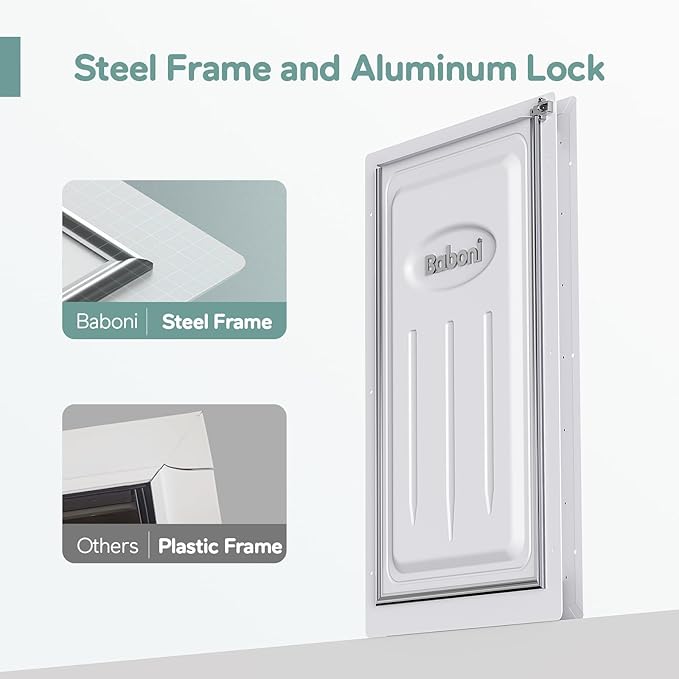 Baboni 3-Flaps Pet Door for Interior and Exterior Doors, Steel Frame and - Image 3