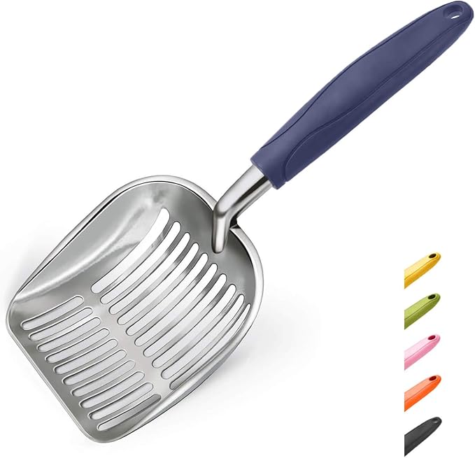 WePet Cat Litter Scoop, Aluminum Alloy Sifter, Kitty Metal Scooper, Deep Shovel - Image 5
