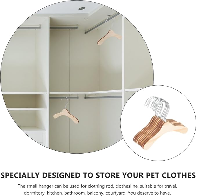 Wooden Dog Clothes Hangers 16cm Large Pet Clothes Hanger Sturdy Household Pet - Image 8