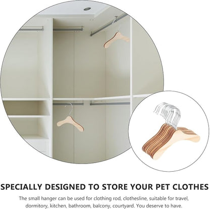Wooden Pet Hangers for Small Dogs and Cats, 6.3 Inch Solid Wood Daily Clothes - Image 9