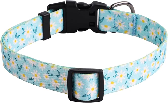 QQPETS Adjustable Soft Dog Collar: Print Flower Pink Multicolor Cute Patterns - Image 5