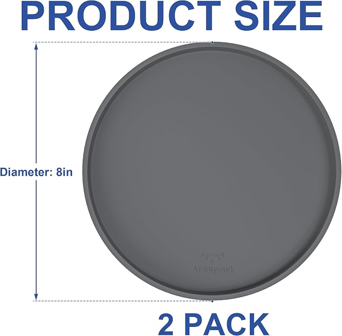 Arespark Cat Food Mat, Round Eating Plates Tray - Image 8