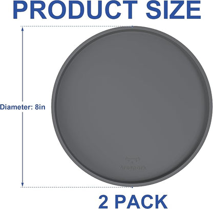 Arespark Cat Food Mat, Round Eating Plates Tray - Image 8