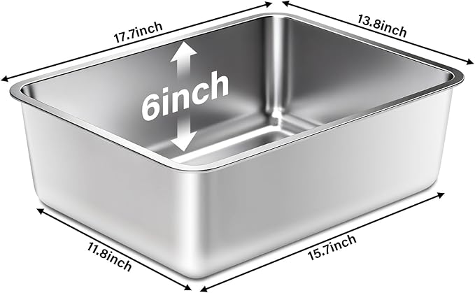 Stainless Steel Litter Box, Metal Cat Litter Box, Medium Cat Litterbox - Image 2