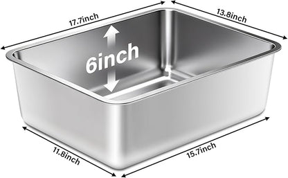 Stainless Steel Litter Box, Metal Cat Litter Box, Medium Cat Litterbox - Image 2
