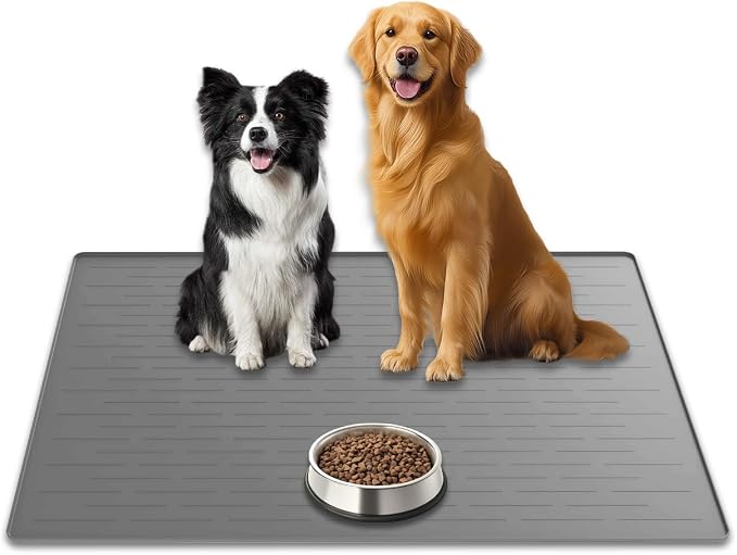 31.8"x23.8" Extra Large Pet Food Mat, Silicone Dog Mats by WelcometoULTIBE