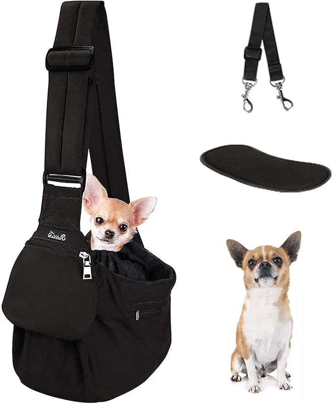 Lukovee Dog Sling Carrier, Hard Bottom Support & Adjustable Soft Padded by Lukovee