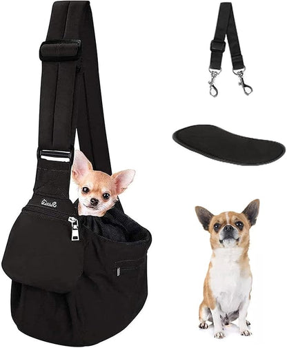 Lukovee Dog Sling Carrier, Hard Bottom Support & Adjustable Soft Padded by Lukovee