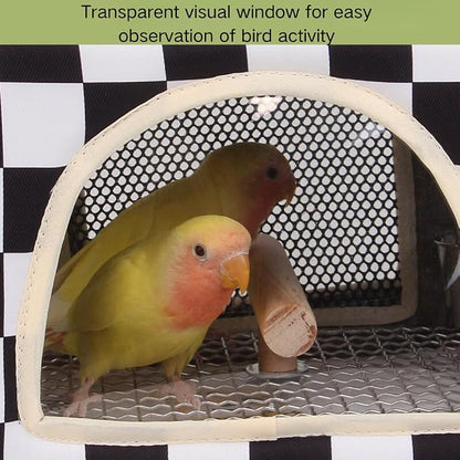 Bird Travel Carrier with Perch Parakeet Carriers with Net, Pad Mat, Feeder - Image 6