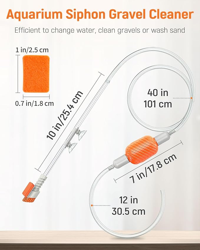 Pawfly 10 Gallon Aquarium Vacuum Gravel Cleaner, Manual Water Changer Siphon - Image 3