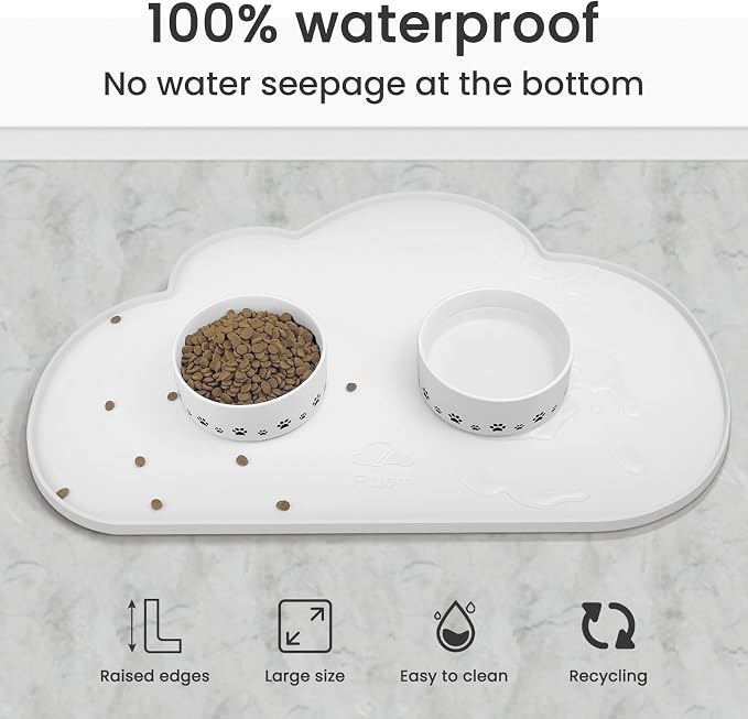 Ptlom Pet Placemat for Dogs and Cats, Non-Slip Waterproof Dog Feeding Mats - Image 8