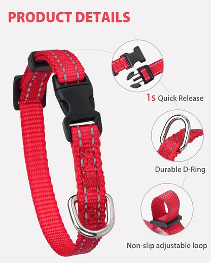 Joytale Small Dog Collar, Reflective and Adjustable Nylon Collar - Image 4