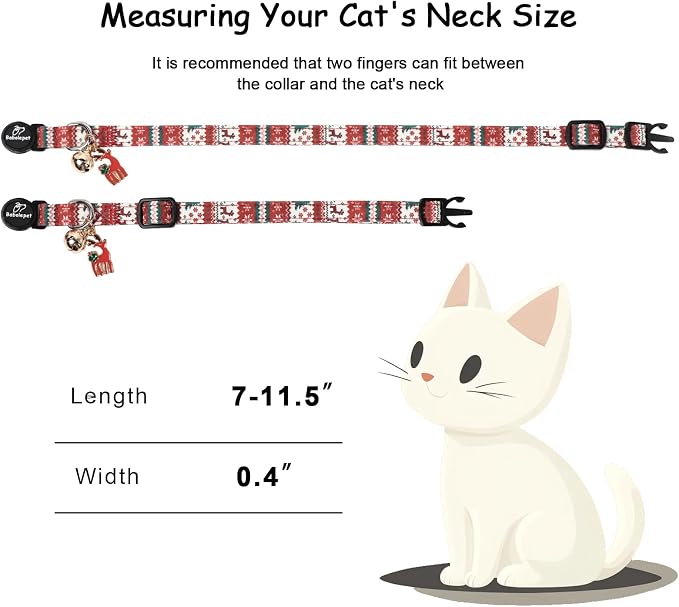 2 Pack Christmas Cat Collars - Image 4