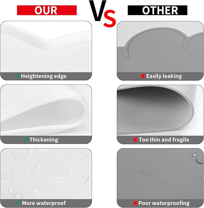 Ptlom Pet Placemat for Dogs and Cats, Non-Slip Waterproof Dog Feeding Mats - Image 4
