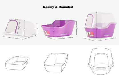 Covered Litter Box, Jumbo Hooded Cat Litter Box Holds Up to Two Small Cats - Image 3