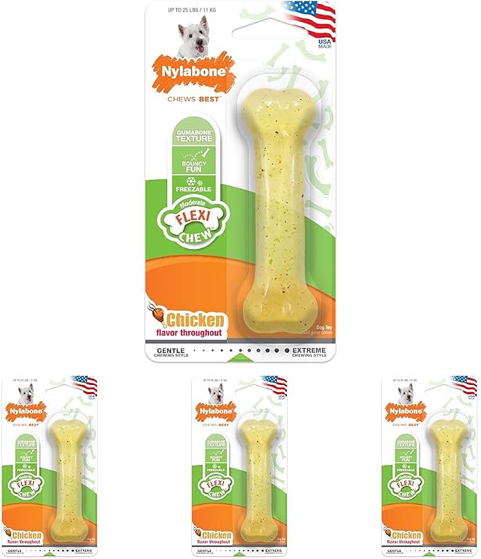 Nylabone Flex Moderate Chew Dog Toy Chicken Small/Regular by Nylabone