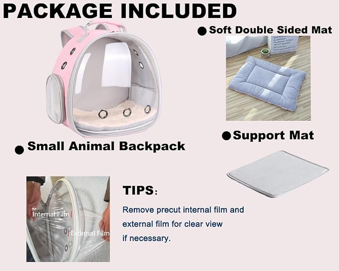 Portable Small Animal Backpack Travel Breathable Pet Carrier Bag Cages - Image 5