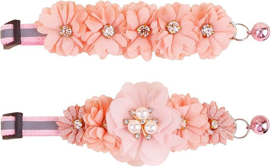 2 Pack Cat Collar Pink Floral by OGEFOTED
