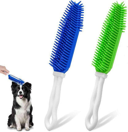 2 Pack Dog Grooming Bath Brush, Premium Soft Silicone Pet Brushes by Brillirare