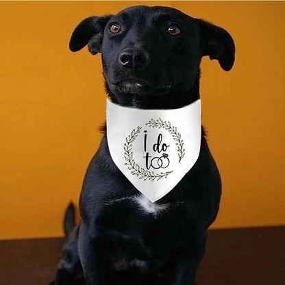 I Do Too Engagement Dog Bandana, Wedding Party Pet Scarf, Photo Prop, - Image 4