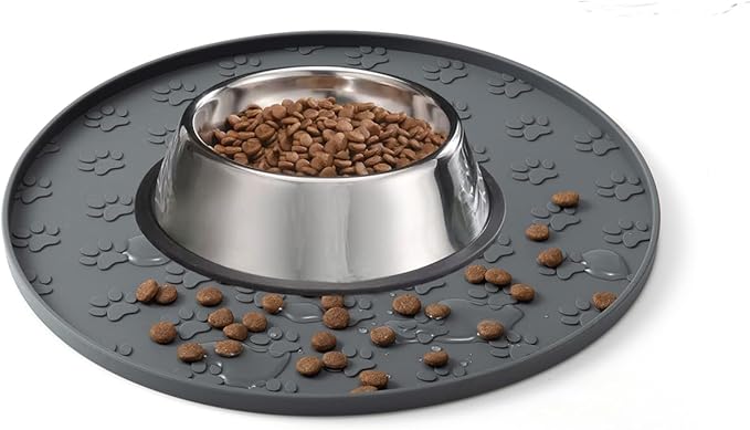 Dog Food Mat for Food and Water, Waterproof Pet Food Mat by WLDJMP