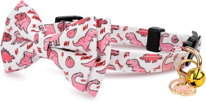 2 Pack Cotton Cat Collar with Bow Tie and Bell - Image 4