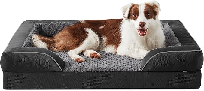INVENHO Orthopedic Dog Bed for Large Dogs, Washable Waterproof, Egg-Crate Foam by INVENHO