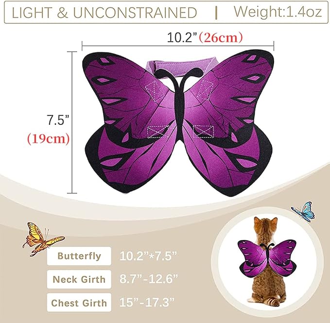 Pet Cat Bat Wings for Halloween Party Decoration, Puppy Collar Leads Cosplay - Image 3