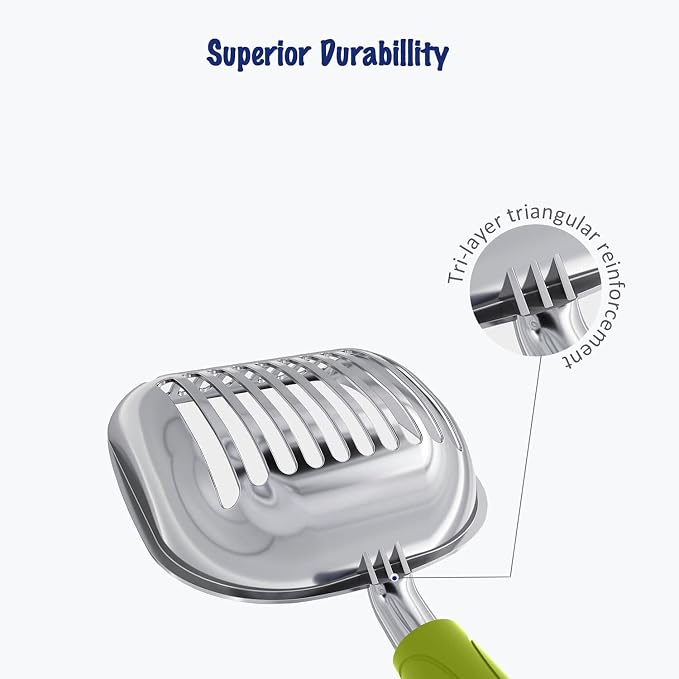 WePet Cat Litter Scoop, Aluminum Alloy Sifter, Kitty Metal Scooper, Deep Shovel - Image 3