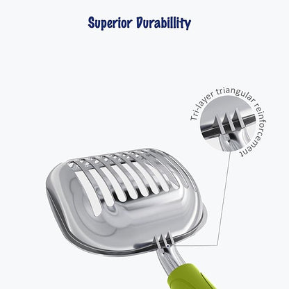 WePet Cat Litter Scoop, Aluminum Alloy Sifter, Kitty Metal Scooper, Deep Shovel - Image 3