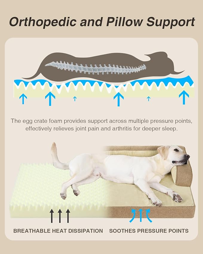 KSIIA Washable Dog Bed XXL Senior Dog, Orthopedic Warm Soft Pet Sofa Waterproof - Image 2