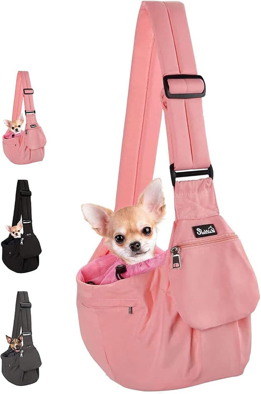 Lukovee Dog Sling Carrier, Hard Bottom Support & Adjustable Soft Padded by Lukovee