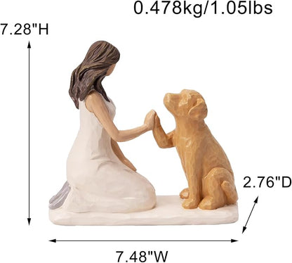 BUTILIVEEN Resin Woman with Dog Figurines, Sympathy Dog Memorial, Pet Loss Gifts - Image 7