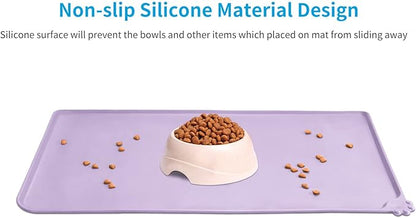 AUDWUD Silicone Waterproof Pet Feeding Mats, Anti Slip Bowl Pad, Dog Mat - Image 2