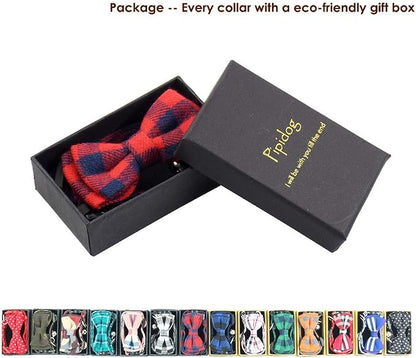Cat Collar Breakaway with Bell and Bow Tie, Plaid Design Adjustable Safety - Image 2