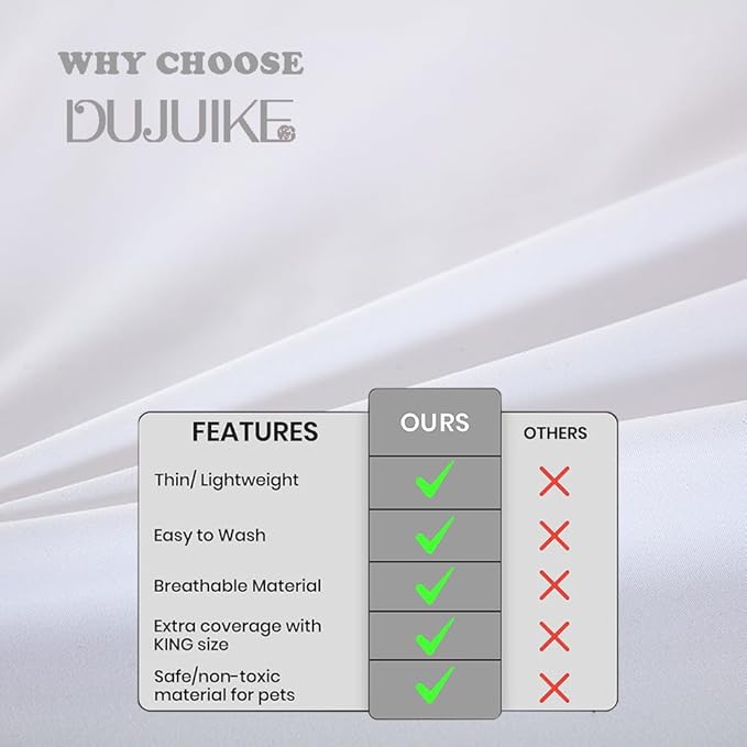 DUJUIKE Waterproof Bed Cover for Dog and Cats, Pet Hair Resistant Bed Sheet - Image 4