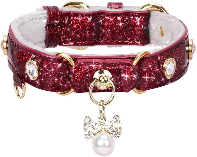 PetsHome Cat Collar, Dog Collar, PU Leather Adjustable Pet Collar by PetsHome