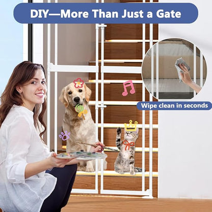 71-98" Clear Tall Cat Pet Gate, 33.5-36 in Wide Extra High Dog Gates - Image 8