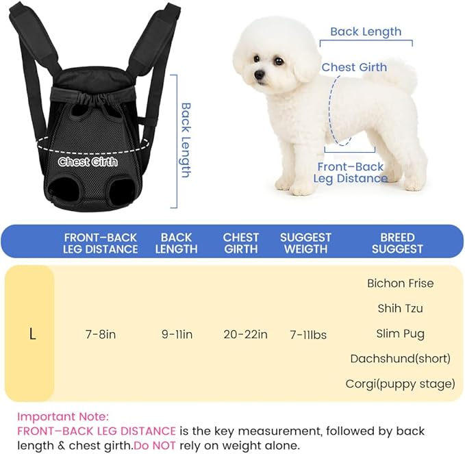 Mosago Dog Backpack Carrier, Adjustable Pet Front Carriers, Legs Out Carrying - Image 2