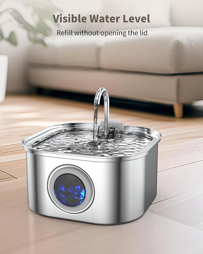 Cat Water Fountain Stainless Steel, 3.2L/108oz Cat Fountain - Image 5