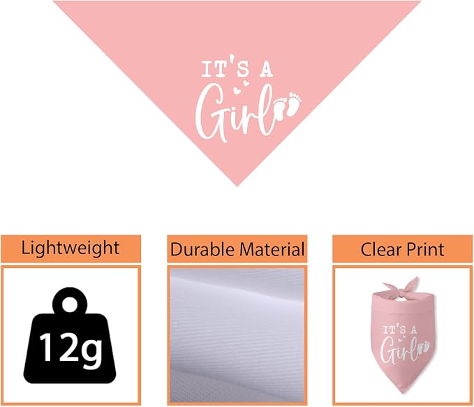 Its a Girl Pink Dog Bandana Baby Announcement Pregnancy Announcement Photo - Image 3