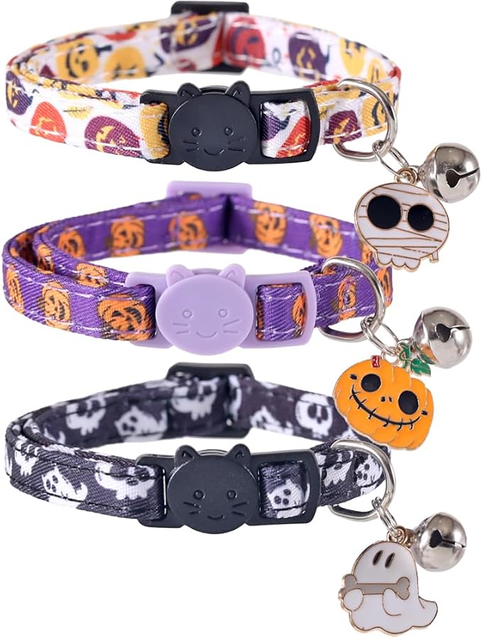 3 Pack Halloween Cat Collar by Lamphyface