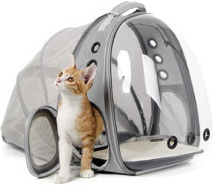 Back Expandable Cat Backpack Carrier, Fit up to 12 lbs, Space Capsule Bubble by halinfer