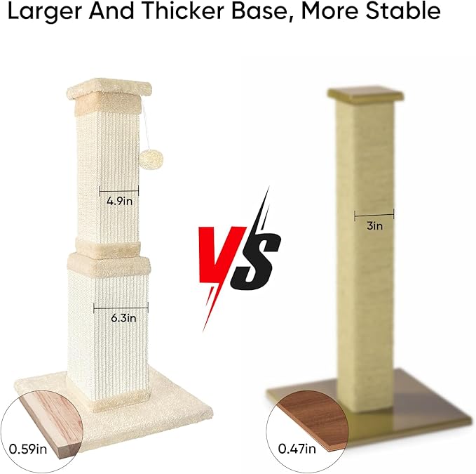 AGYM Cat Scratching Post for Large Cats, Cat Scratcher for Indoor Cats Adults - Image 5