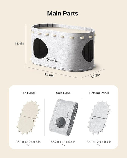 DownyPaws Cat House for Indoor Cats, Cat Bed Cave for Multiple & Large Cats Up - Image 9