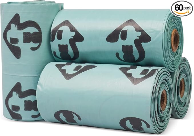 60 Count Cat Litter Waste Poop Bags Scented by WAONIQ